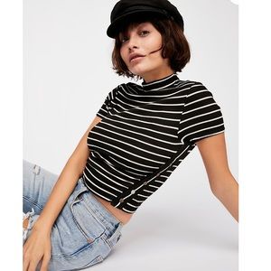 NWT Free People snap back striped T-shirt